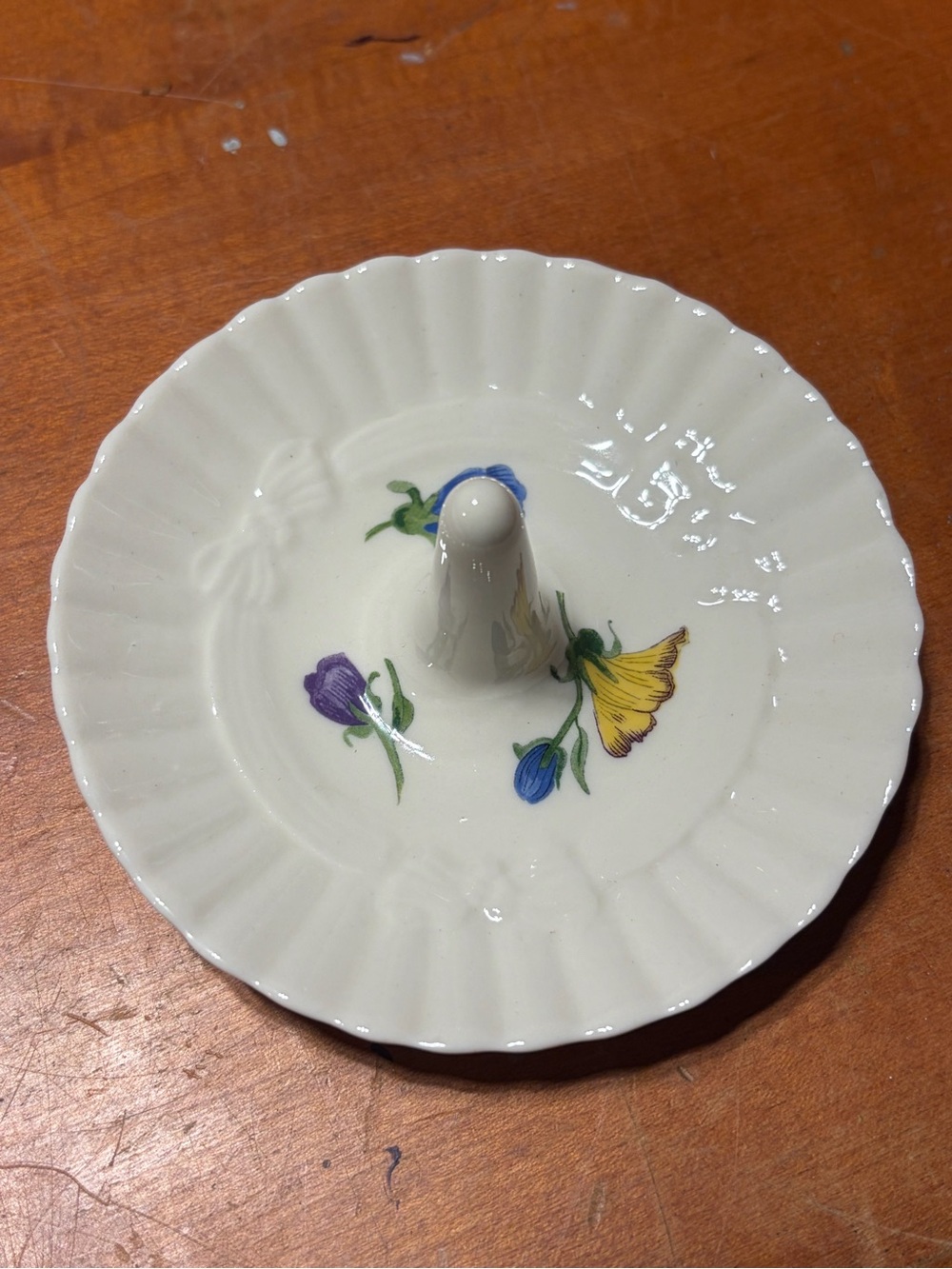 Vintage Belleek Millennium 2000 Enchanted Garden Floral Ring Holder Ireland